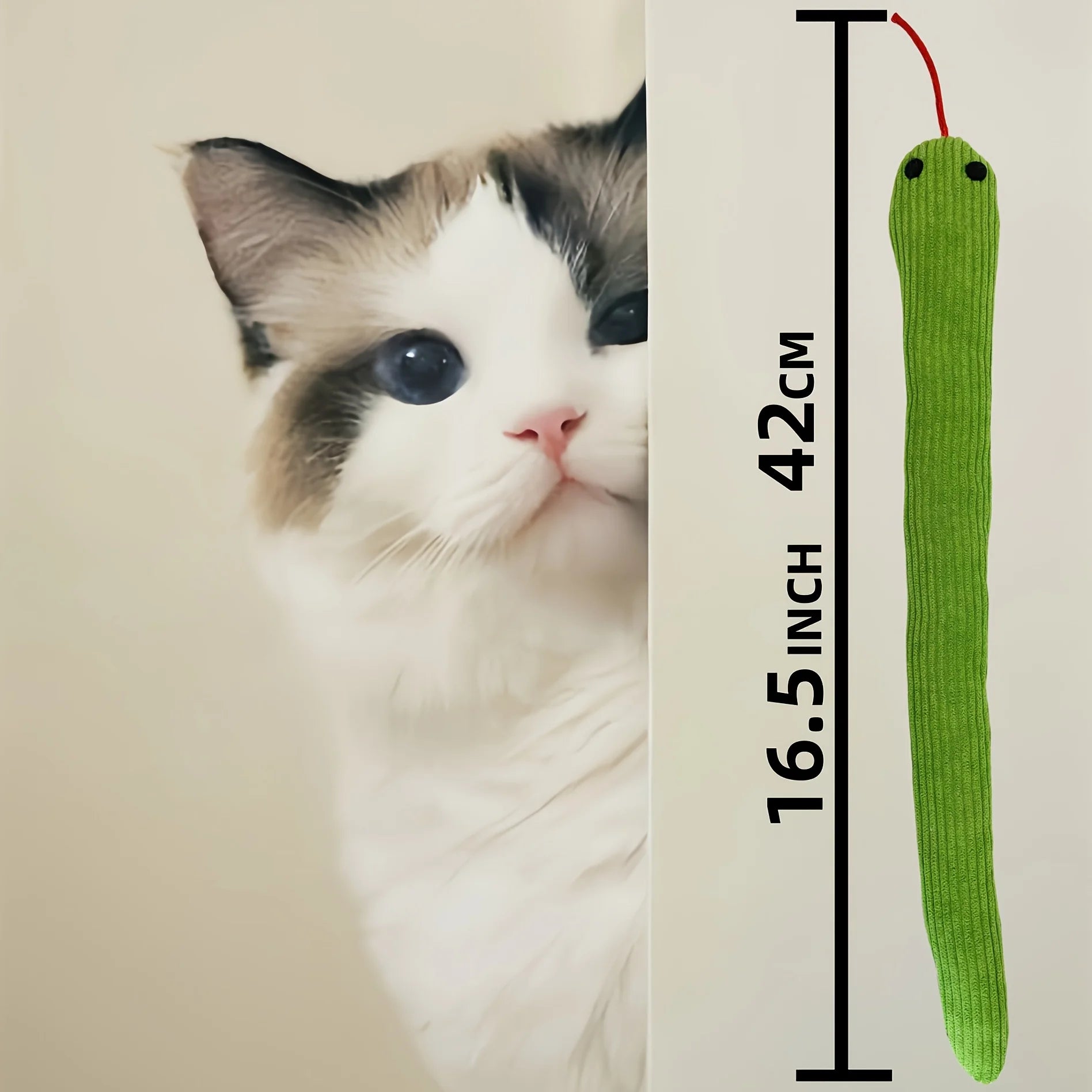 Cat Toy Snake, 1 Piece Crinkle Sound Toy Soft Linen, Interactive Kitten Exercise Kicking Toy Suitable for Indoor Cats 16.5Inch (Approx. 42Cm) Suitable for All Breeds