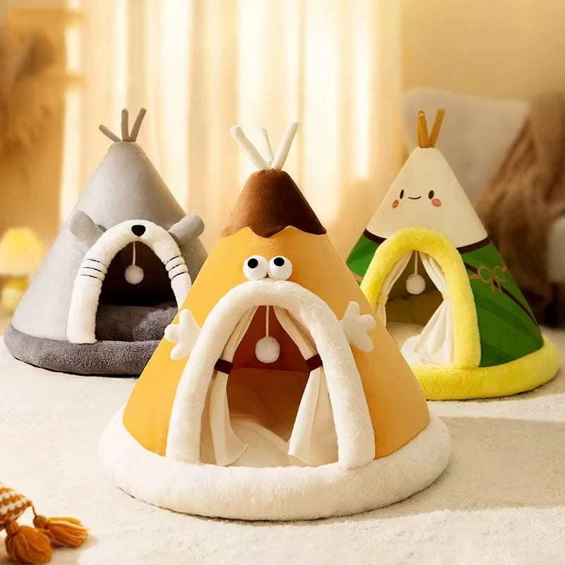 CozyPaws Tent Nest – All-Season Hideaway Bed for Dogs and Cats
