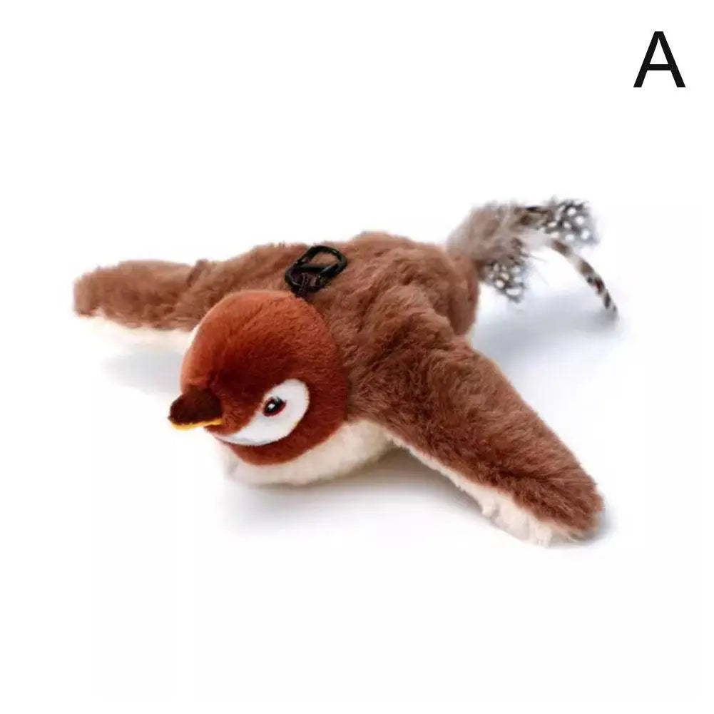 Cat Interactive Toy Chirping Bird , Rechargeable Interactive Flapping Chirping Bird Cat Toy, Bird Catnip Touch-Activated Toys